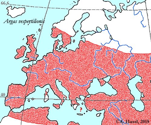 Bild-Verbreitung von A. vespertilionis in Europa