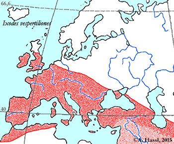 Bild-Verbreitung von I. vespertilionis in Europa